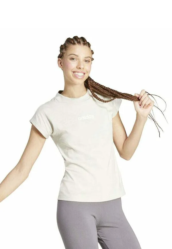 Базовая футболка essentials linear Adidas Performance, Alumina White — фото 3