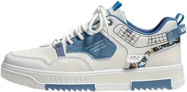 

HHHCHPM Удобные противоскользящие кроссовки для мужчин для активного отдыха на улице - модные кеды, белый/синий