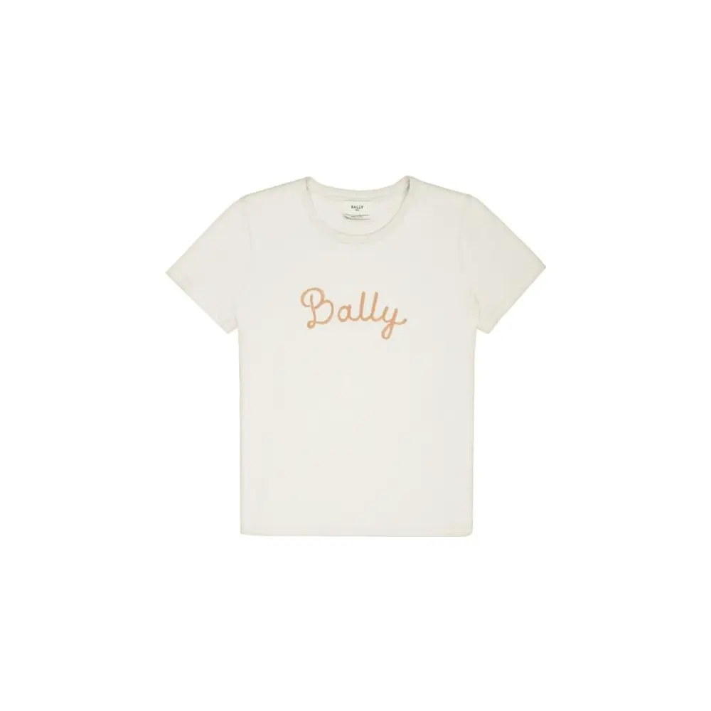 

Футболка из хлопка с вышитым логотипом BALLY, Ecru