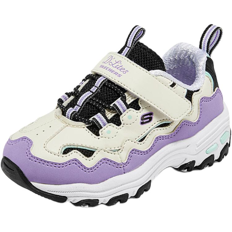 Skechers Kids Низкие кроссовки Anti Kick для малышей, белые, фиолетовые, для младенцев и малышей — фото 3