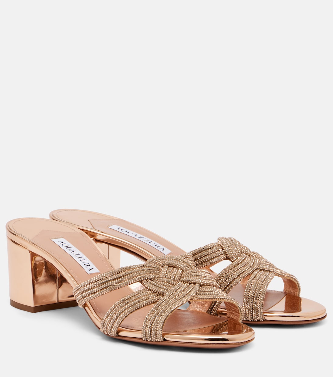 Felix сандалии из декорированной кожи Aquazzura, Rose Gold