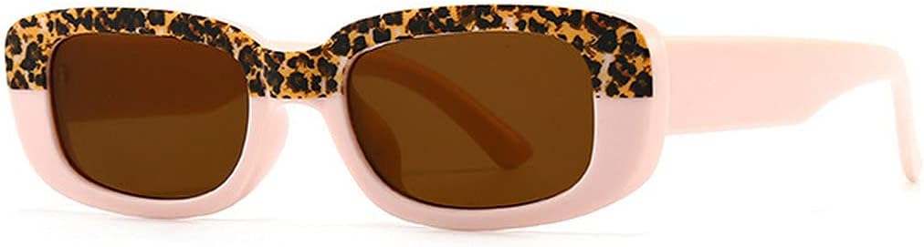 

laureles/Ретро маленькие прямоугольные женские солнцезащитные очки, модные очки с леопардовым принтом желтого цвета, солнцезащитные очки UV400 для мужчин, квадратные солнцезащитные очки, Leopard-pink