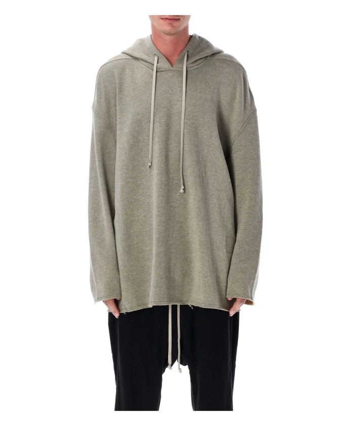 

Объемная меланжевая серая вязаная толстовка с капюшоном Rick Owens, серый