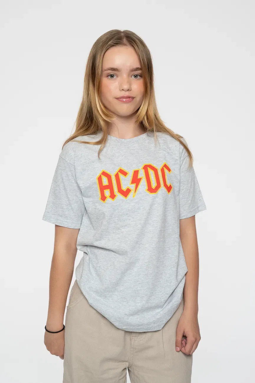 Футболка детская с логотипом AC/DC, серый
