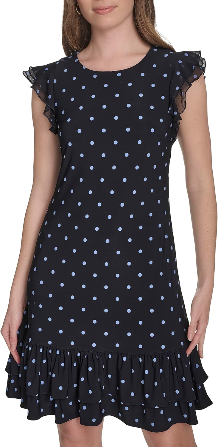 

Женское платье-трапеция с оборками от Tommy Hilfiger, Sky Captain/French Blue