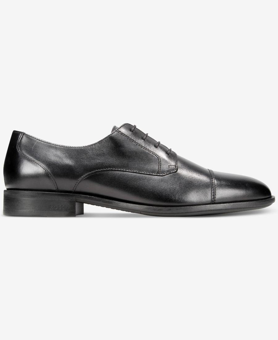 Мужские классические туфли-дерби BOSS by Colby с закругленным носком Hugo Boss, Black — фото 3