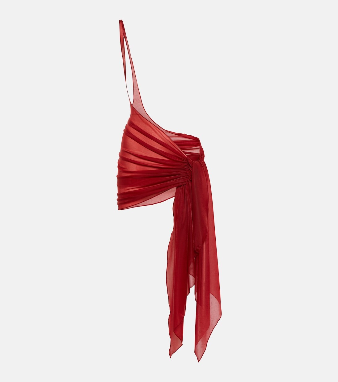 

Пляжное платье из джерси на одно плечо Mugler, красный