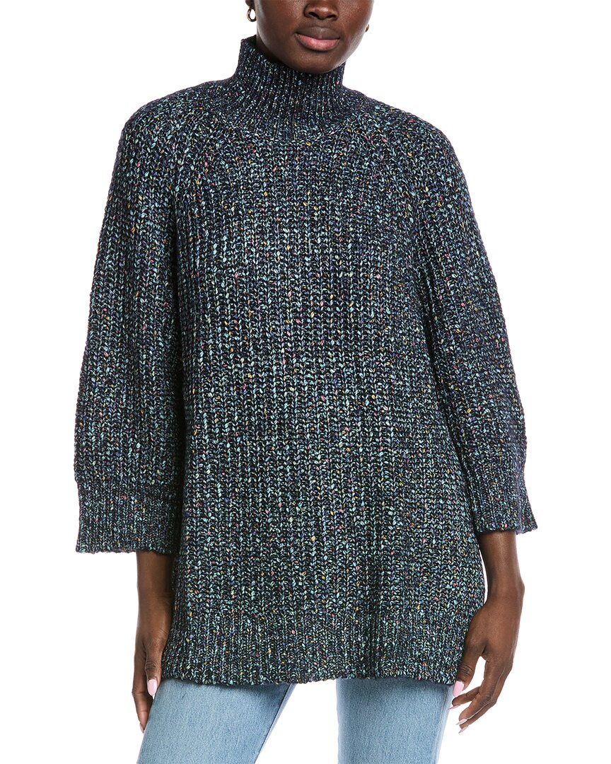 

Осенний кашемировый свитер с открытым боком из смеси альпаки Autumn Cashmere, синий