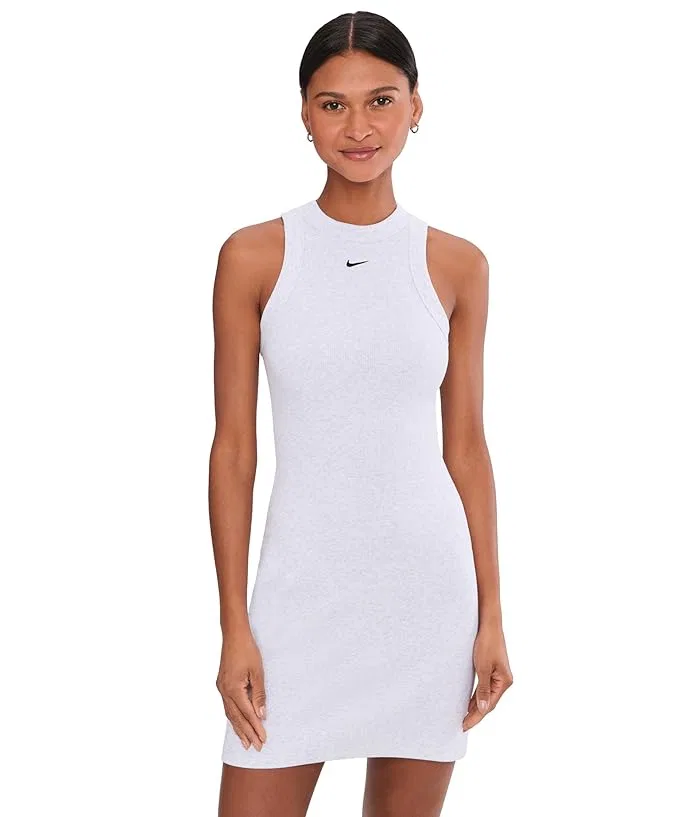 Платье трикотажное Nike Sportswear Chill Knit Rib Tank Dress, Birch Heather/Black
