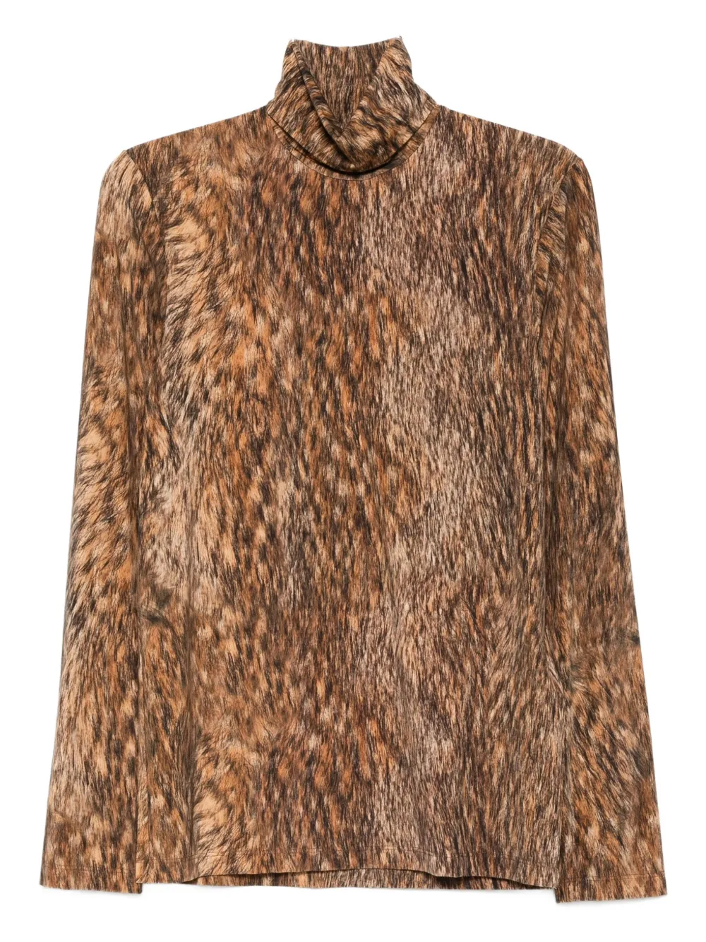 

Футболка Animal-print turtleneck top MM6 Maison Margiela, коричневый