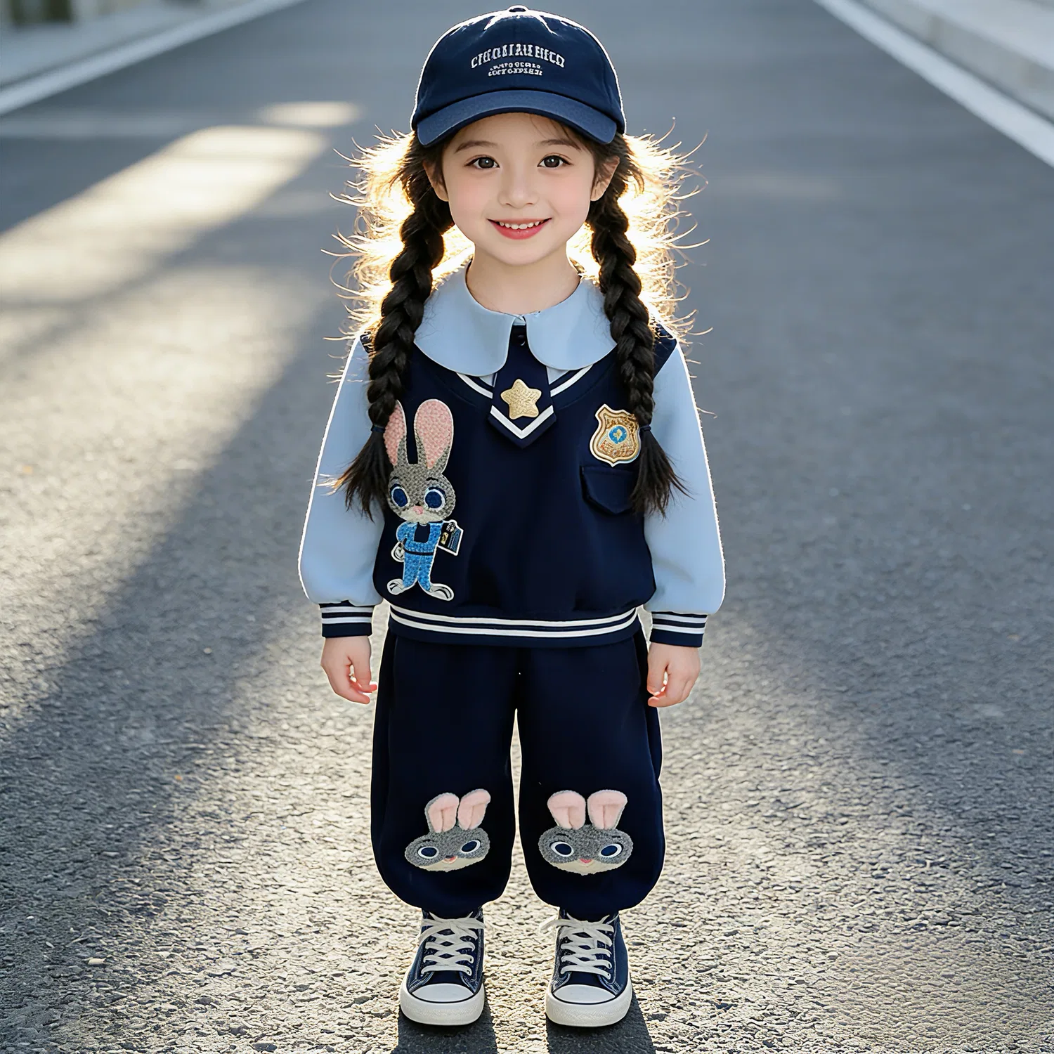 Детская спортивная одежда Casual с воротником Peter Pan, умеренная Disney, Navy Blue — фото 4