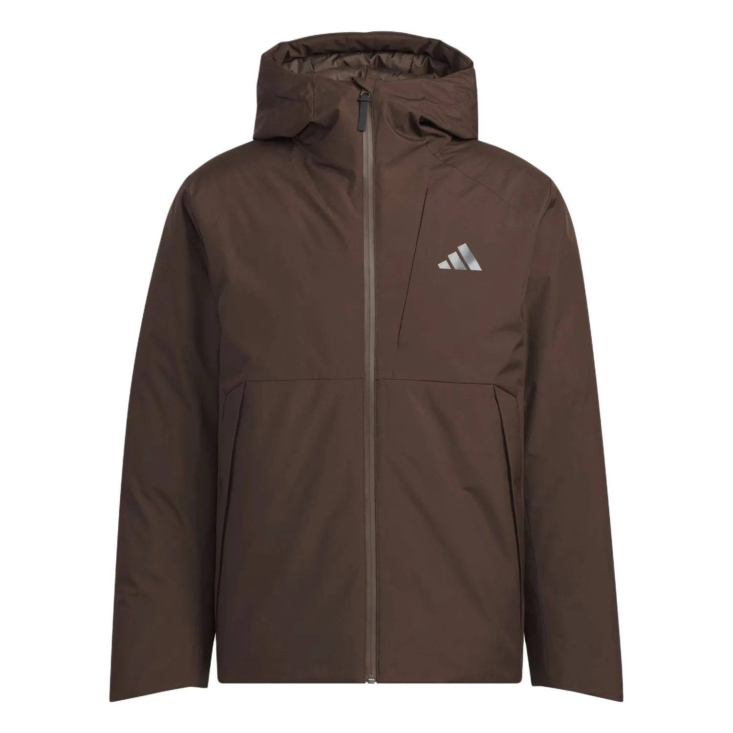 Пуховик Future Tech мужской Adidas, темно-коричневый (with 1 Pack of Adidas Socks Included) — фото 3