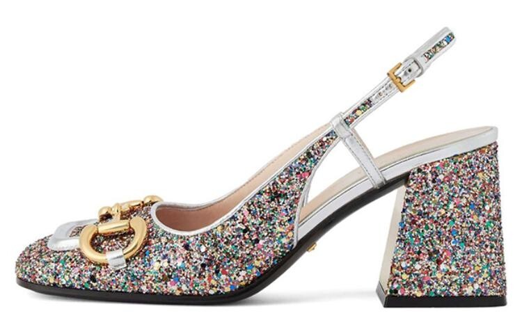 Туфли женские Gucci на высоком каблуке, многоцветный