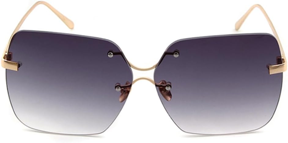 

Модные солнцезащитные очки без оправы для женщин, градиентные коричневые, увеличенного размера, с защитой от УФ-излучения UV400, для активного отдыха на природе VFDHN, 1