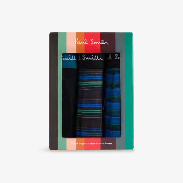 

Полосатые трусы из хлопкового джерси с логотипом бренда, набор из 3 штук Paul Smith, мультиколор
