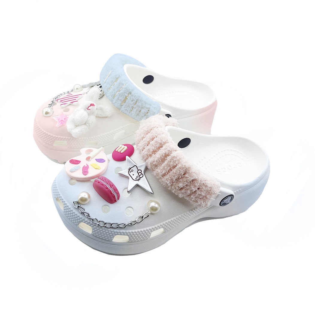 Crocs Классические туфли-сабо на платформе, розовые, синие, несочетаемые, пляжные, девичьи, в стиле кампуса, унисекс, синие, розовые