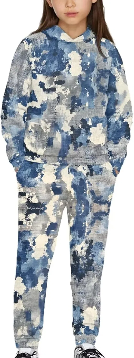 Детский спортивный костюм из толстовки и джоггеров YECARYPOD, Blue Camo