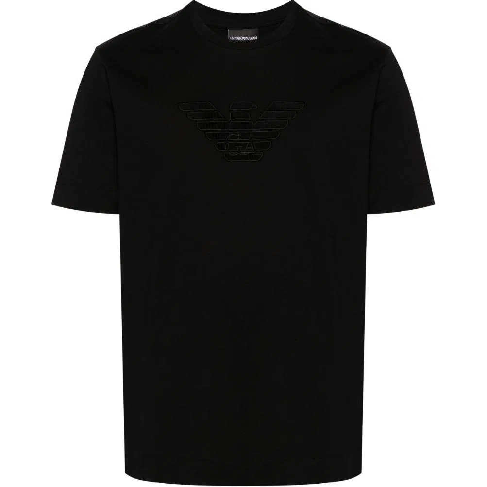 Футболка с логотипом Logo Patch Crewneck EMPORIO ARMANI, Black