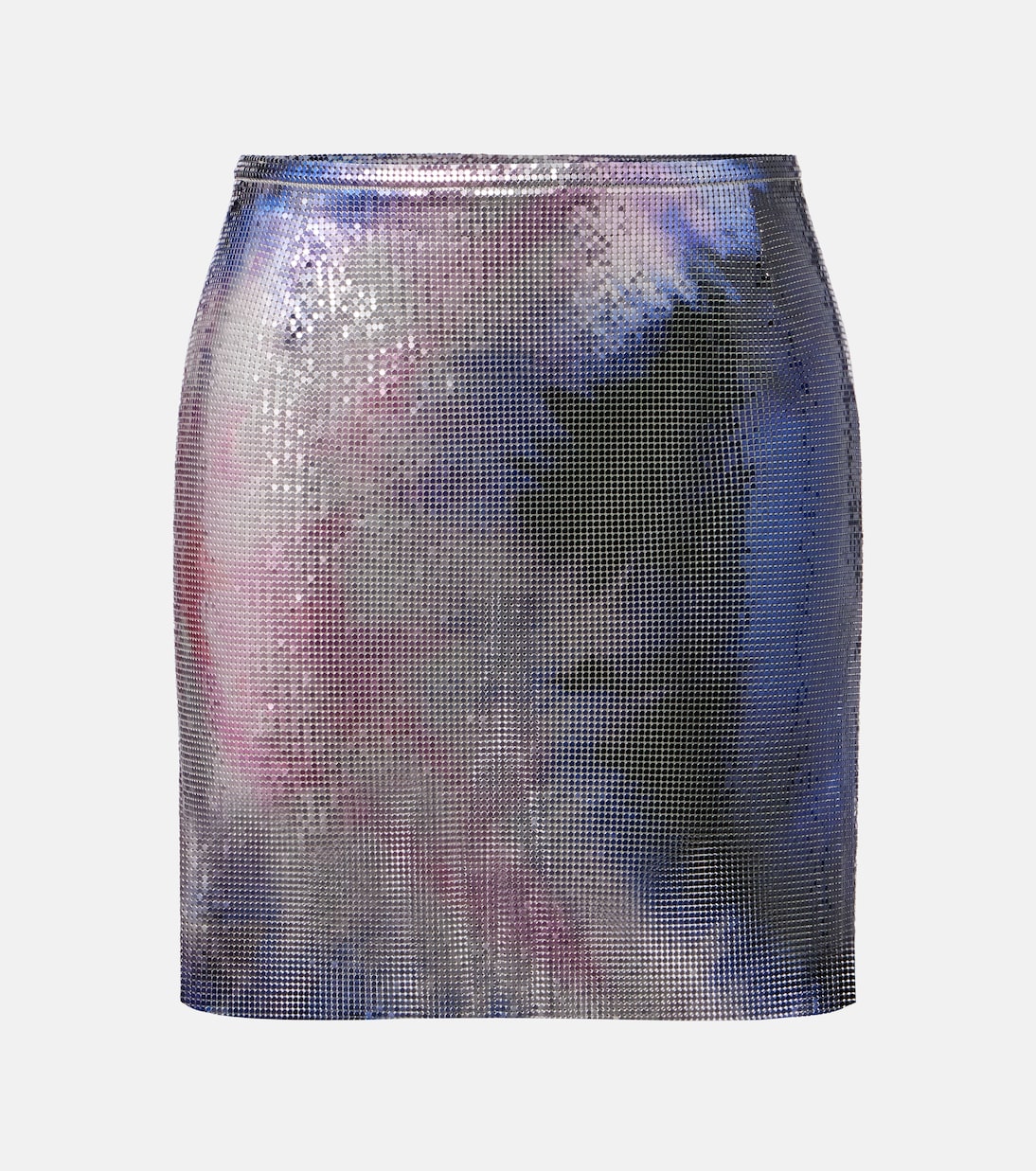 

Мини-юбка с металлическим принтом тай-дай Rabanne, Tie And Dye Blue