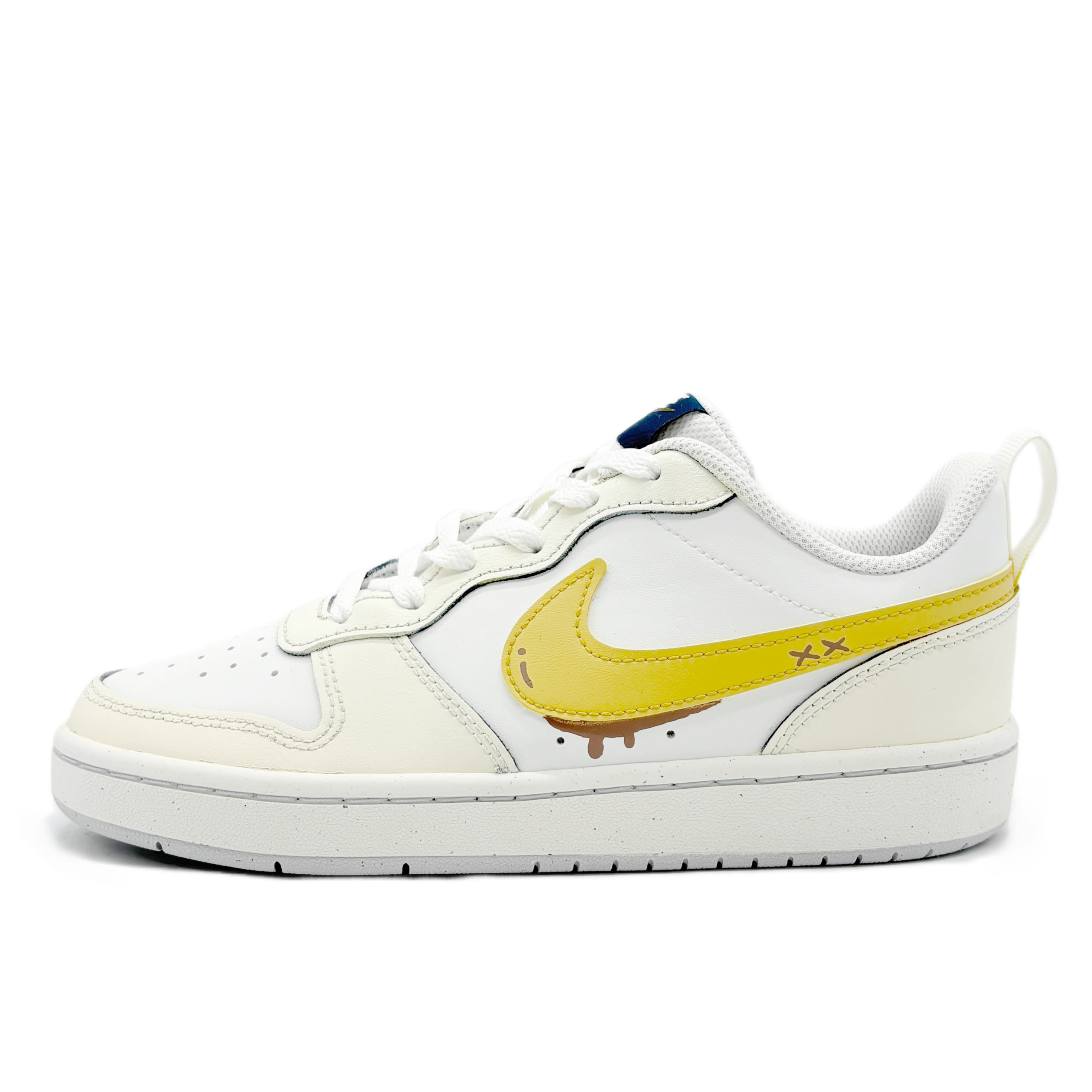 

Nike Кроссовки Court Borough Low 2 Slip Resistant Abrasion Resistant Low top Kids' Skateboarding Shoes Milk White/Custard Unisex
