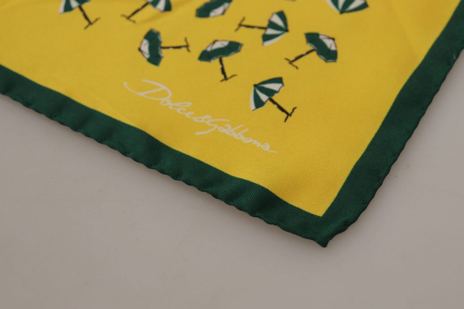 Элегантный шелковый мужской квадратный шарф-накидка Dolce & Gabbana, цвет Yellow Printed — фото 4