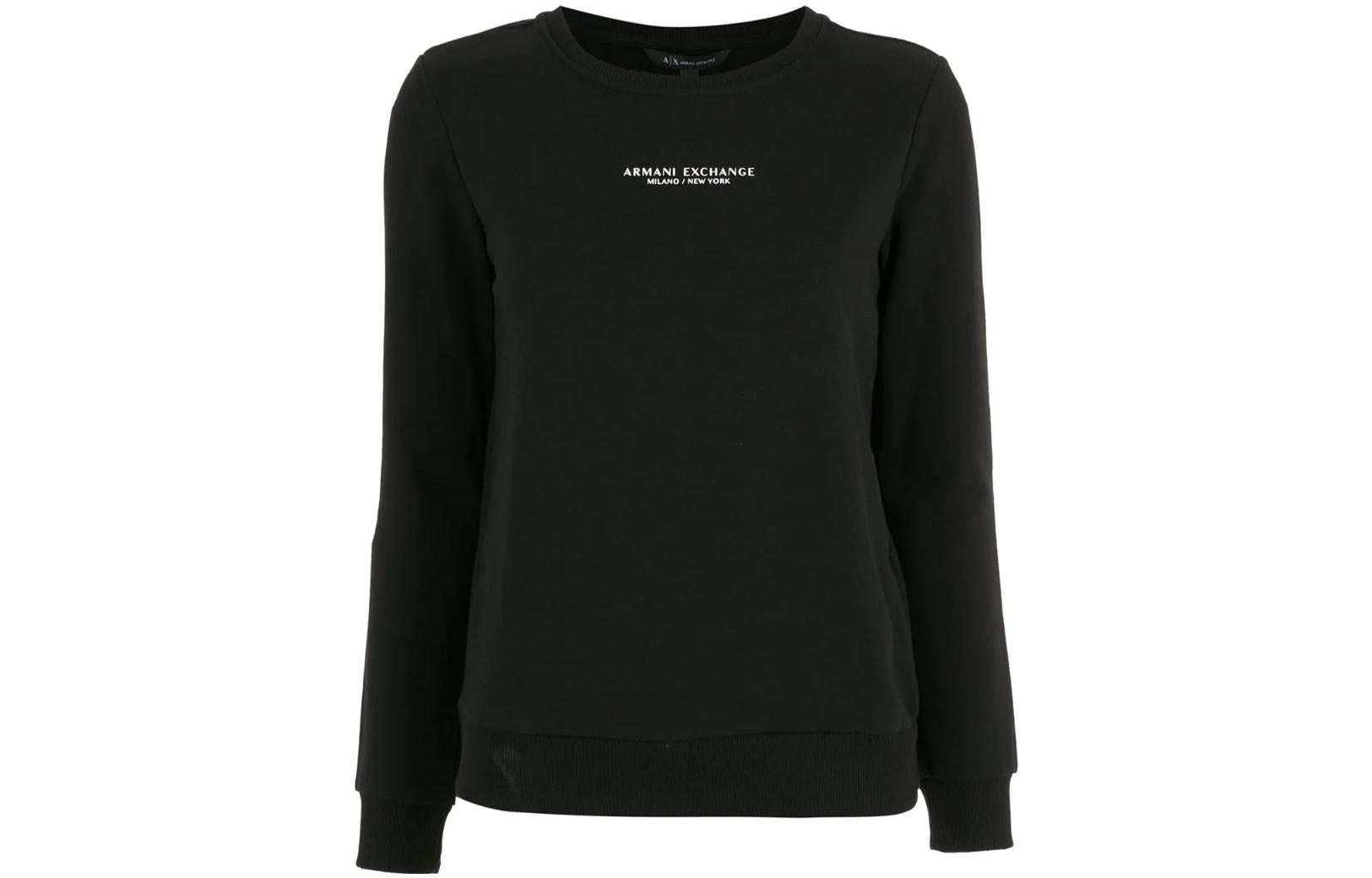 

Хлопковая толстовка с логотипом ARMANI EXCHANGE, черный