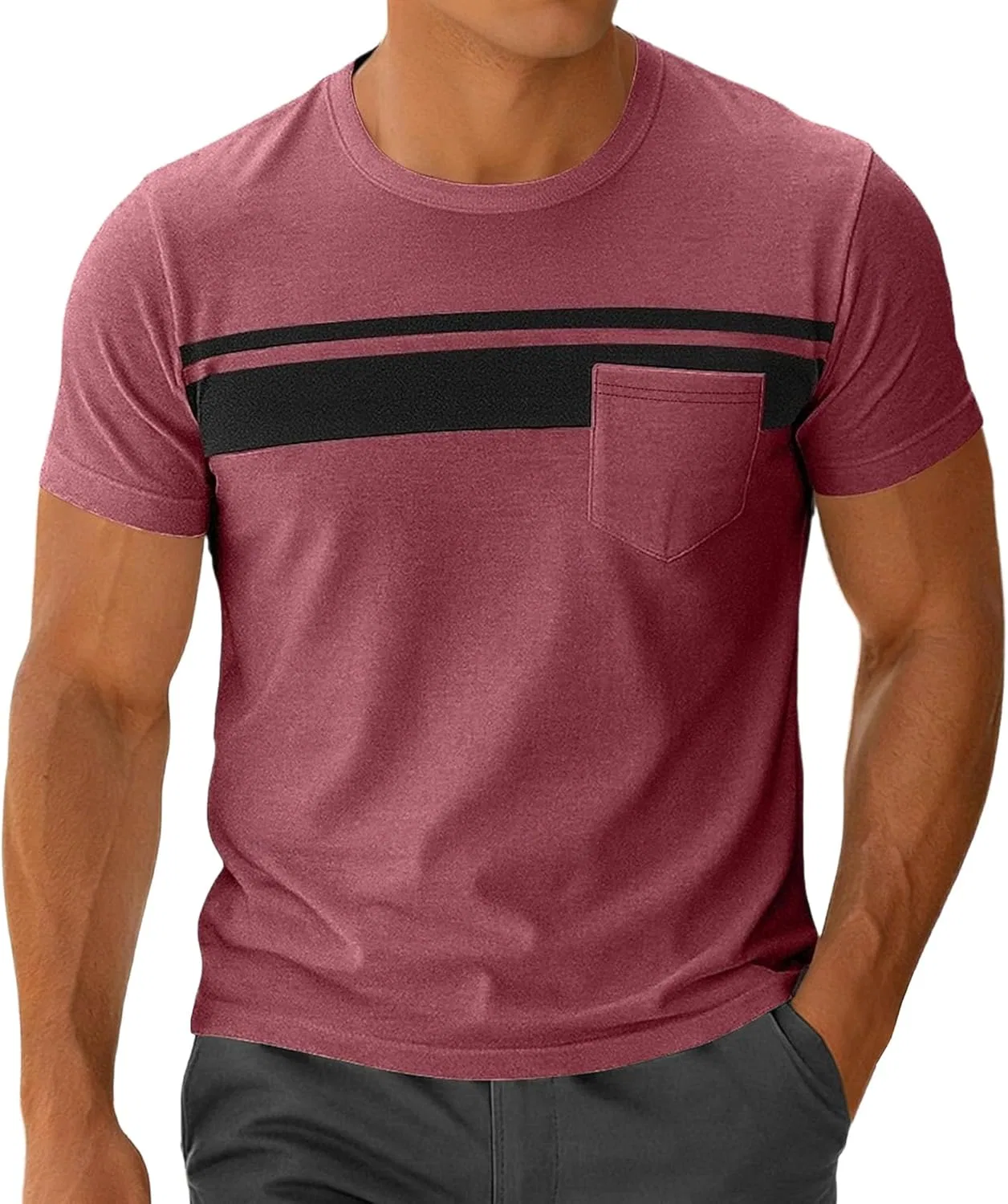 Футболка мужская с карманом, Regular Fit, Red