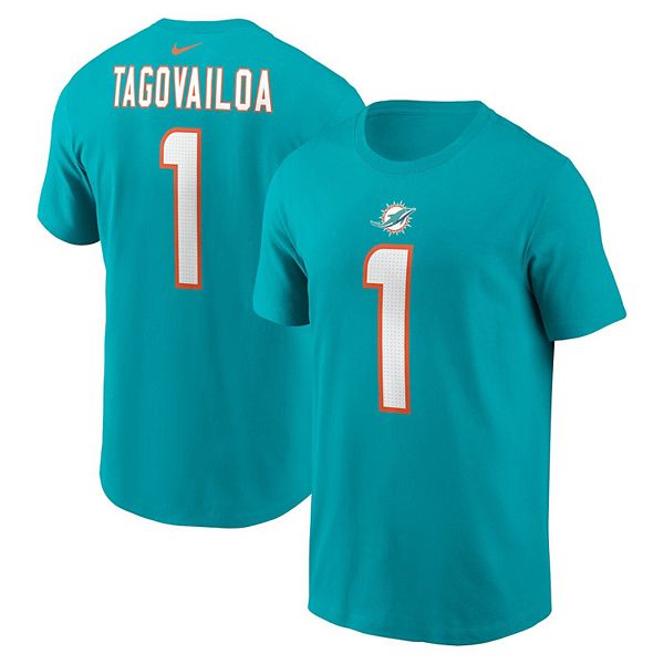 Футболка с именем и номером игрока tua tagovailoa aqua miami dolphins Nike — фото 2