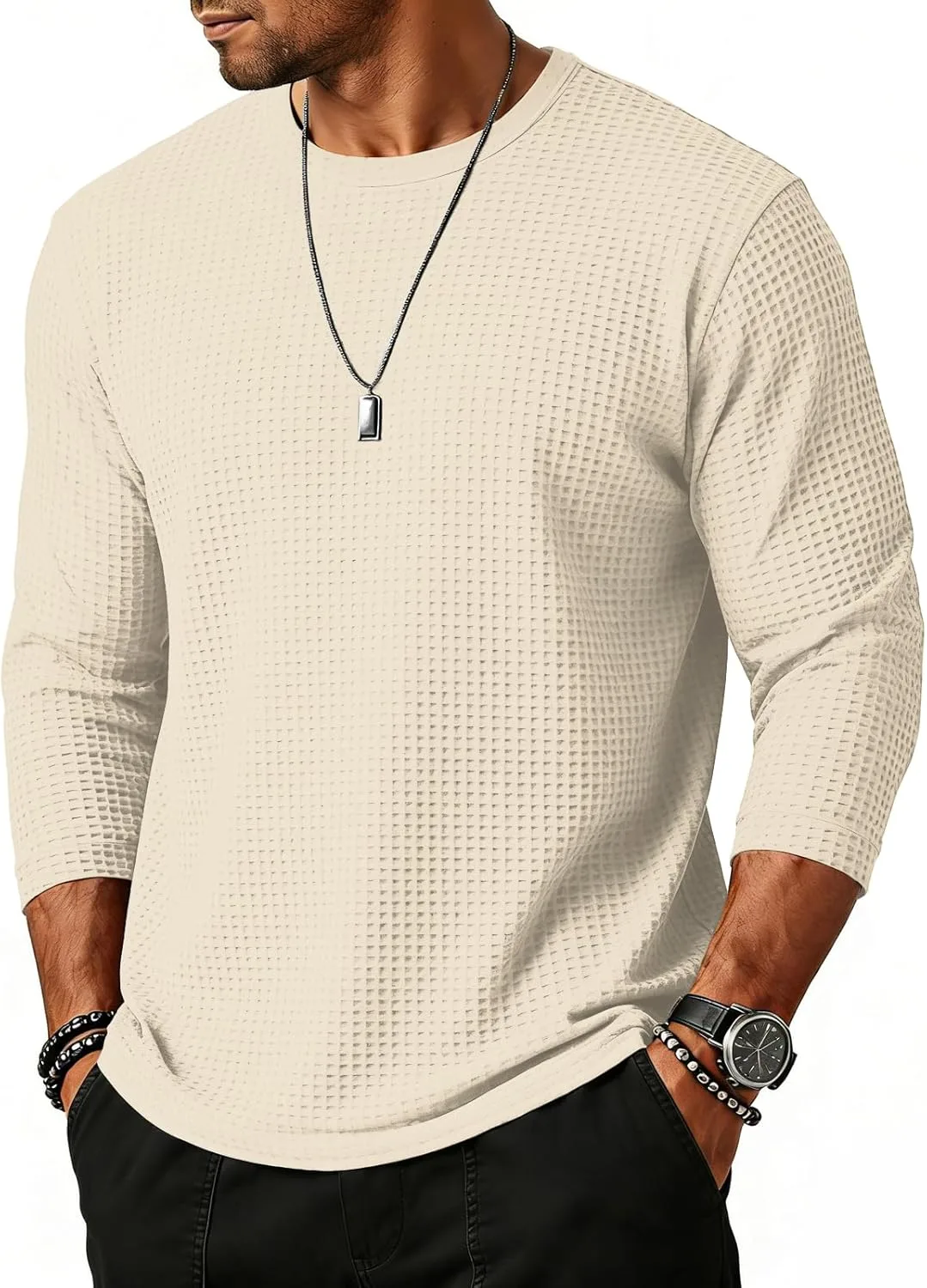 

Свитшот мужской 3/4 рукав Waffle lopmou