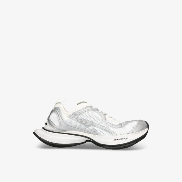 Низкие кроссовки Circuit из кожи и сетки с тисненым логотипом Balenciaga, белый