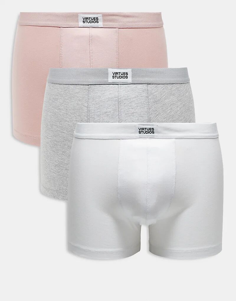 

Комплект из 3 трусов ASOS DESIGN с тканой нашивкой синего цвета
