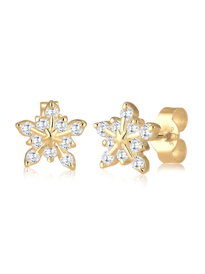 

Elli Серьги из серебра 925 пробы в виде снежинки с золотым покрытием