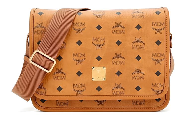 

MCM Кросс-боди Klassik Visetos Leather малый мужской brown cognac