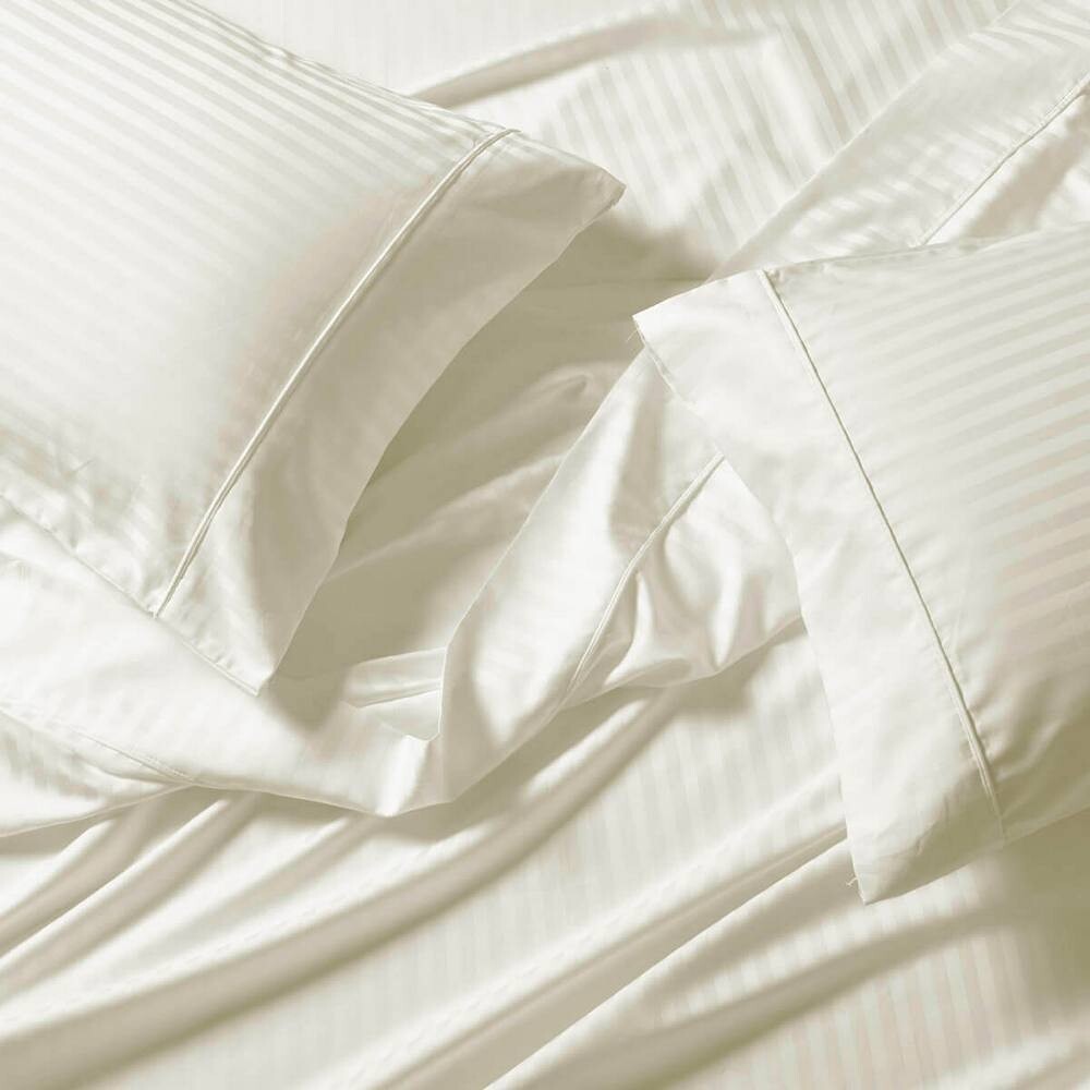 

Комплект простыней из хлопка 608 — очень глубокие карманы (22 дюйма) Egyptian Linens, цвет Striped Ivory