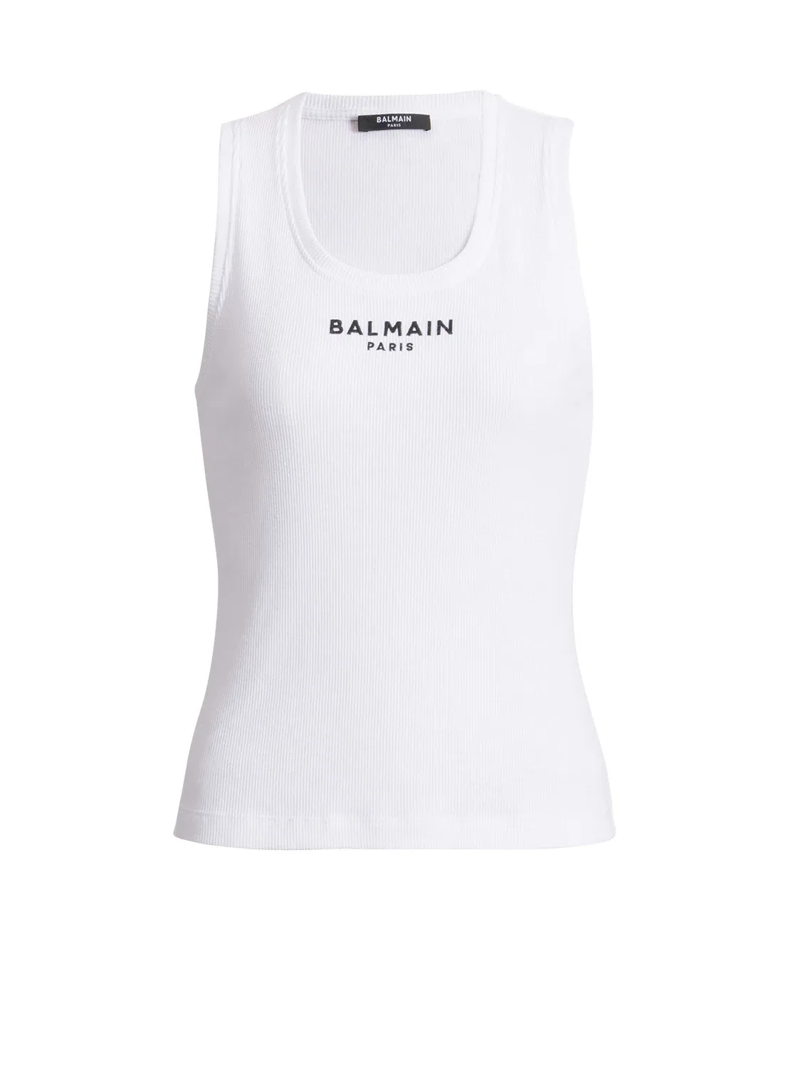 Майка BALMAIN Paris с вышивкой, белый