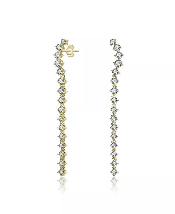 

Серьги-Капельки с подвесками в форме водопада из стерлингового серебра с кубическим цирконием Genevive, gold