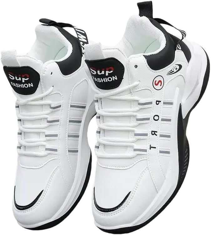 

Мужские стильные кроссовки на шнуровке, спортивная обувь, амортизирующие и дышащие кроссовки для бега, баскетбола и тренировок в зале Minlaidian, белый/черный