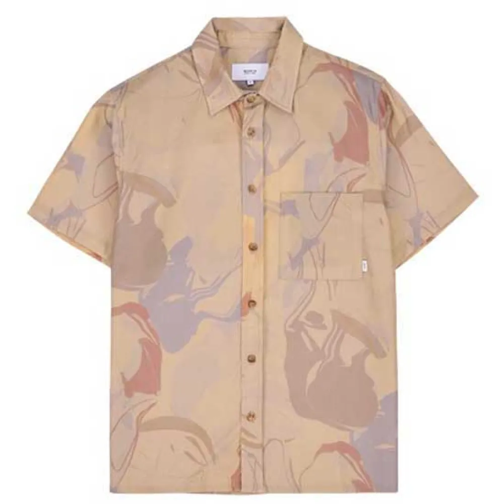 

Рубашка с коротким рукавом Makia Marble, бежевый