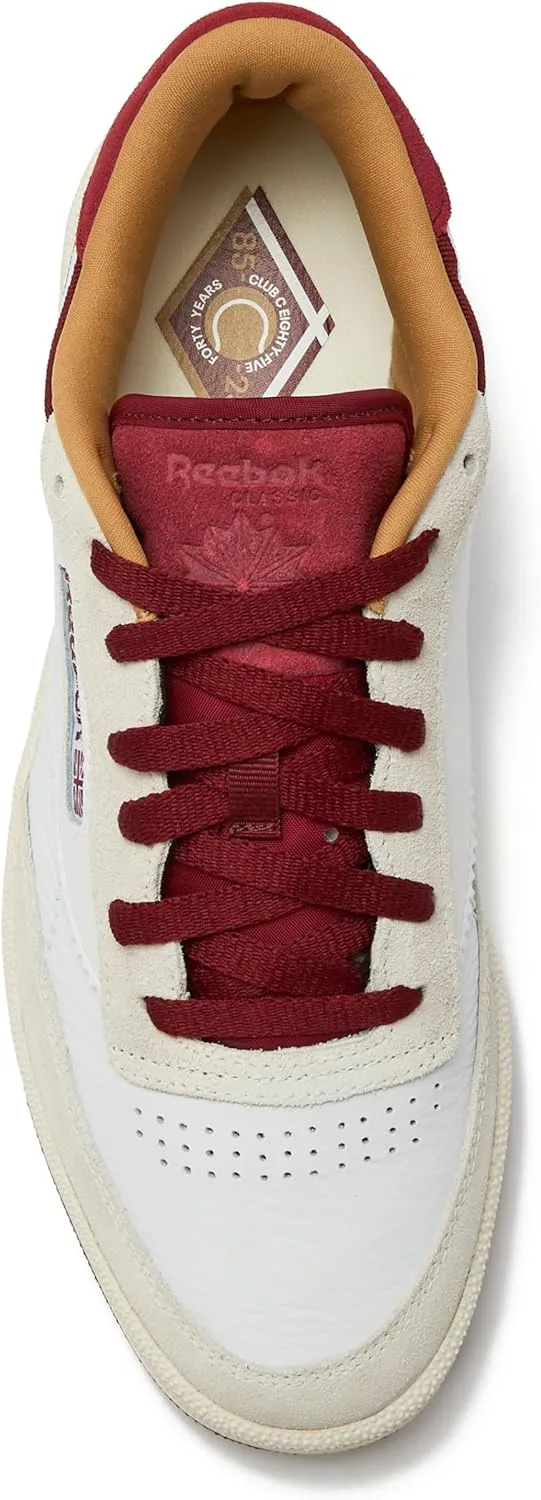 Мужские кроссовки Reebok Club C 85 Amazon Renewed, белый/красный — фото 4