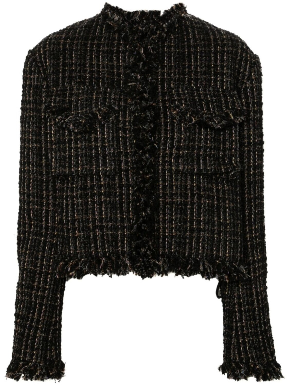 

Sacai твидовая куртка с подкладкой, черный
