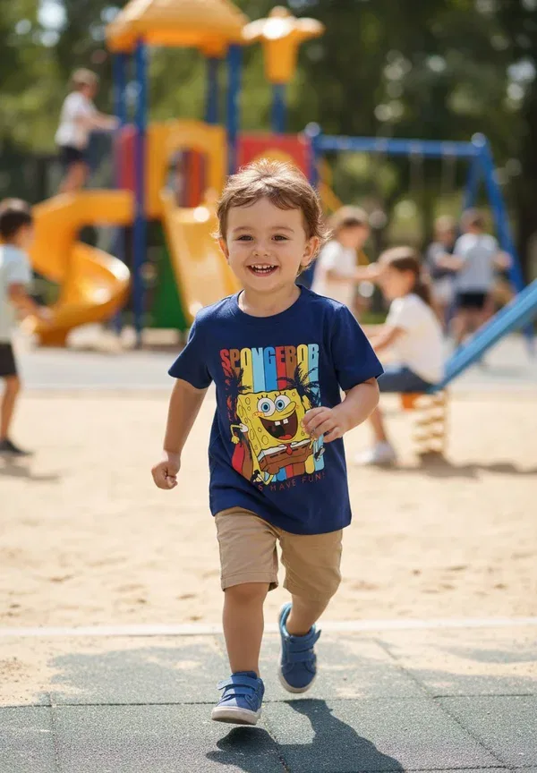 Футболка Schwammkopf Let's Have Fun Shirt, темно-синяя — фото 2