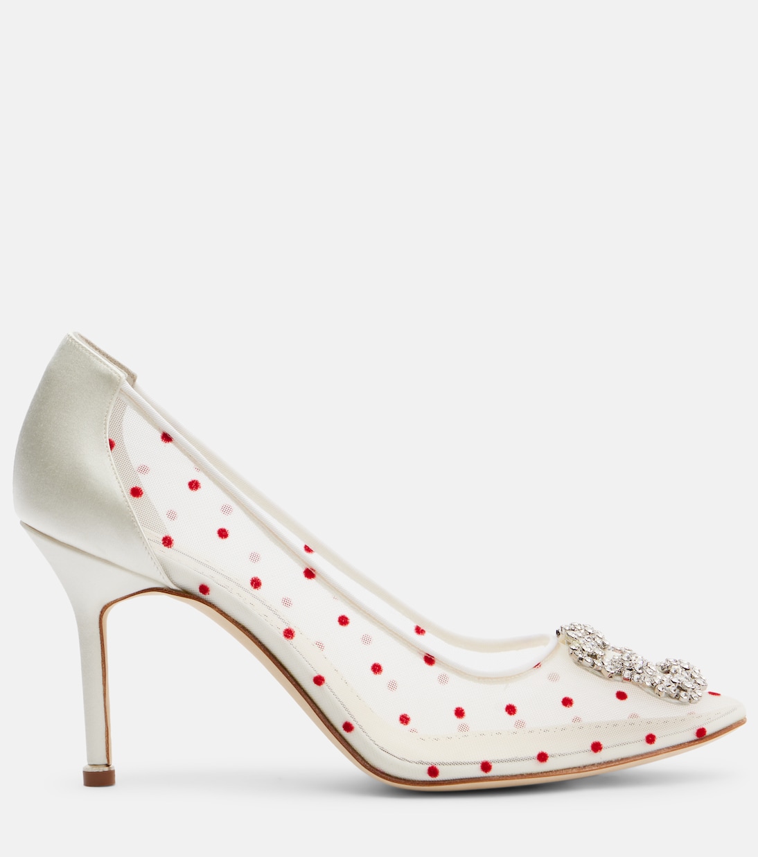 90 полка-дот украшенные туфли Manolo Blahnik, 994T/1309 Yoth/Lcrm — фото 4