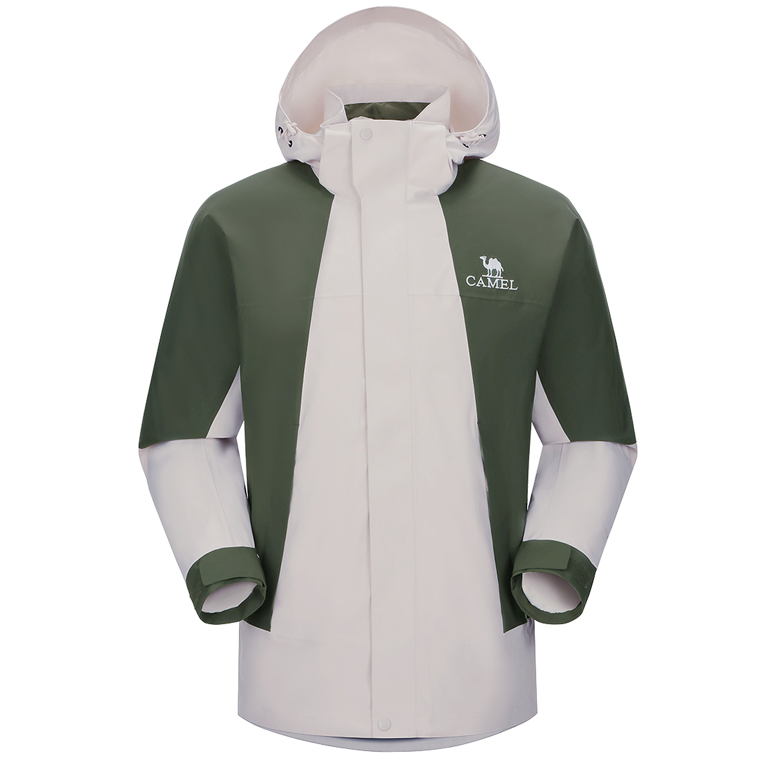 

CAMEL Ветровка всепогодная непромокаемая унисекс, Dark Olive/Oat Gray