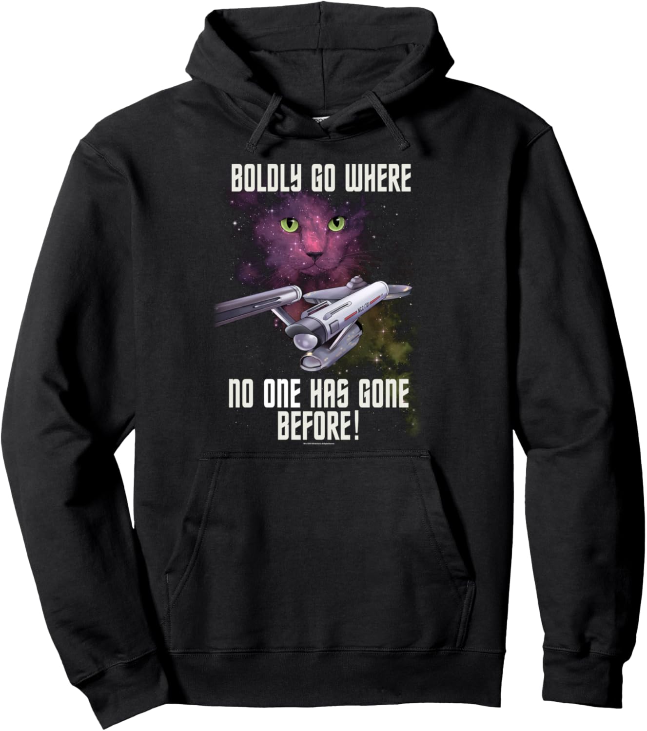 

Толстовка Star Trek Original Series Boldly Go Cat Hoodie, черный
