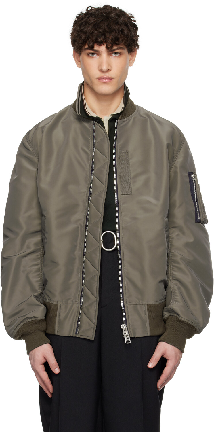 

Куртка-бомбер из нейлонового твила sacai, Taupe