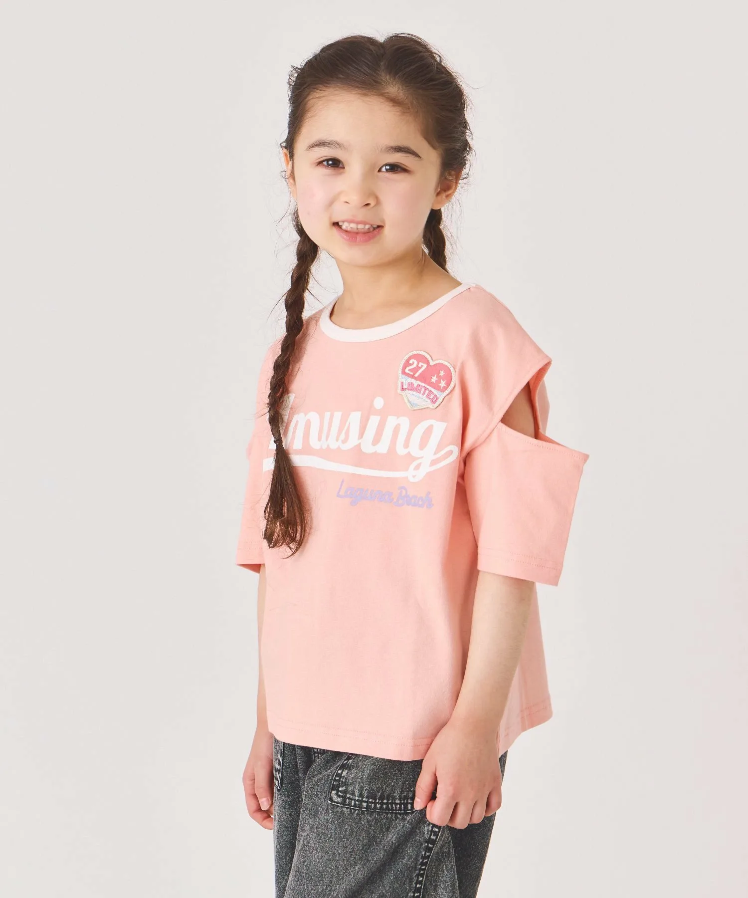 Футболка с коротким рукавом и нашивкой Ever Closet, Salmon pink
