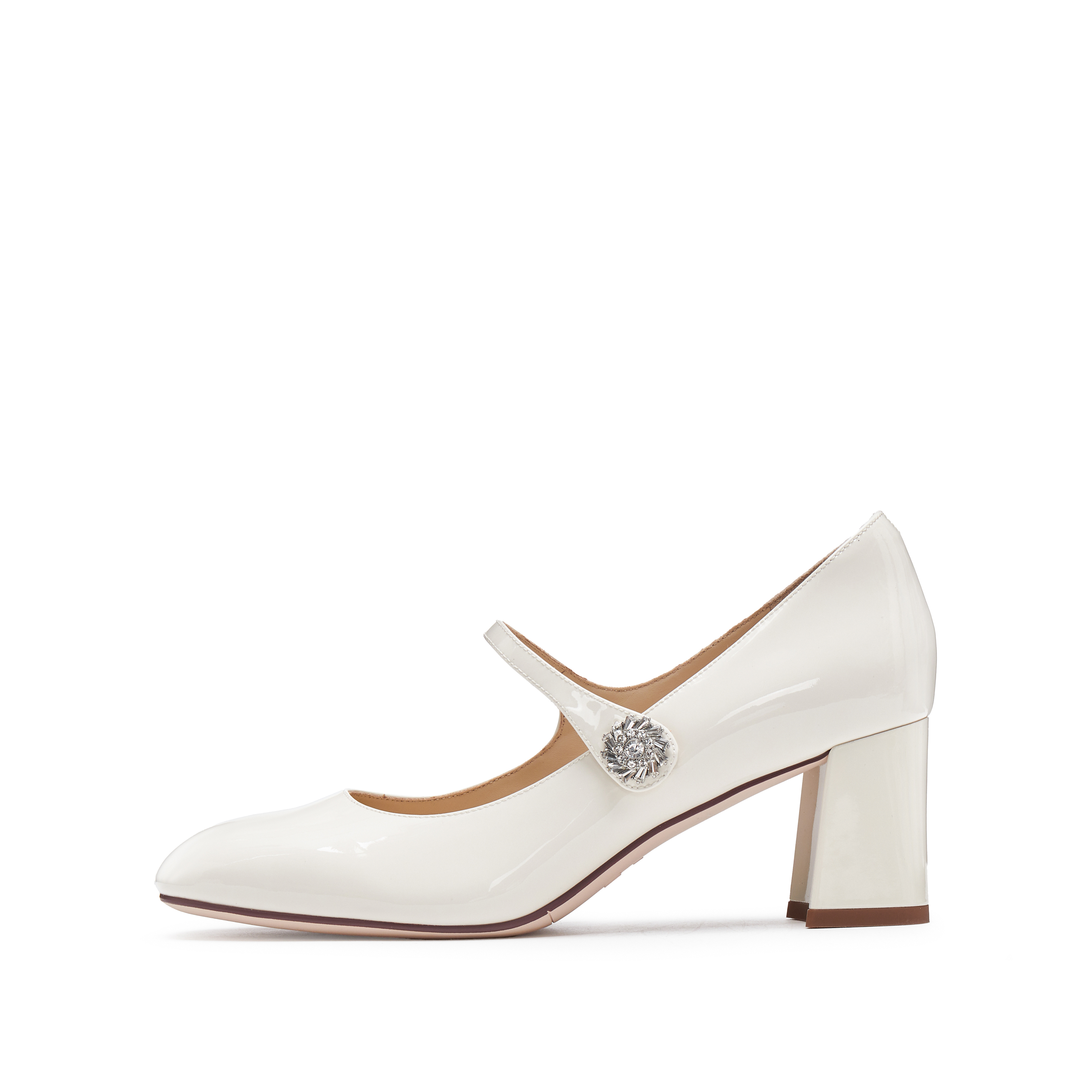 Туфли Мэри Джейн на толстом каблуке Cherry Sweetheart женские 6 см Staccato, Cream White