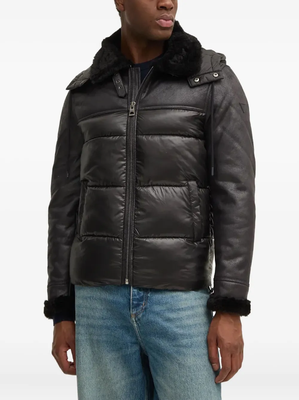 

Стеганый пуховик Guess Usa, черный