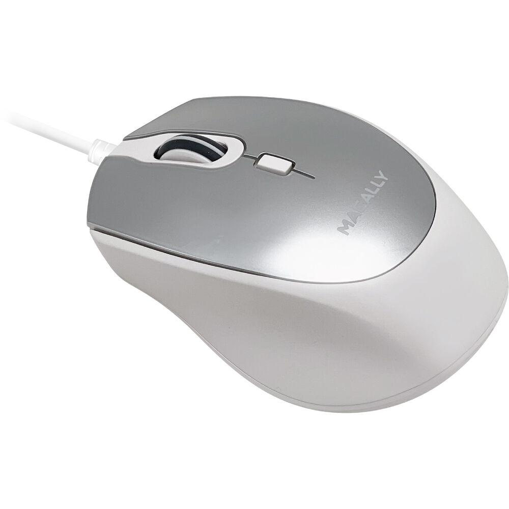 

Проводная мышь Macally USB-C с колесиком прокрутки (алюминий)