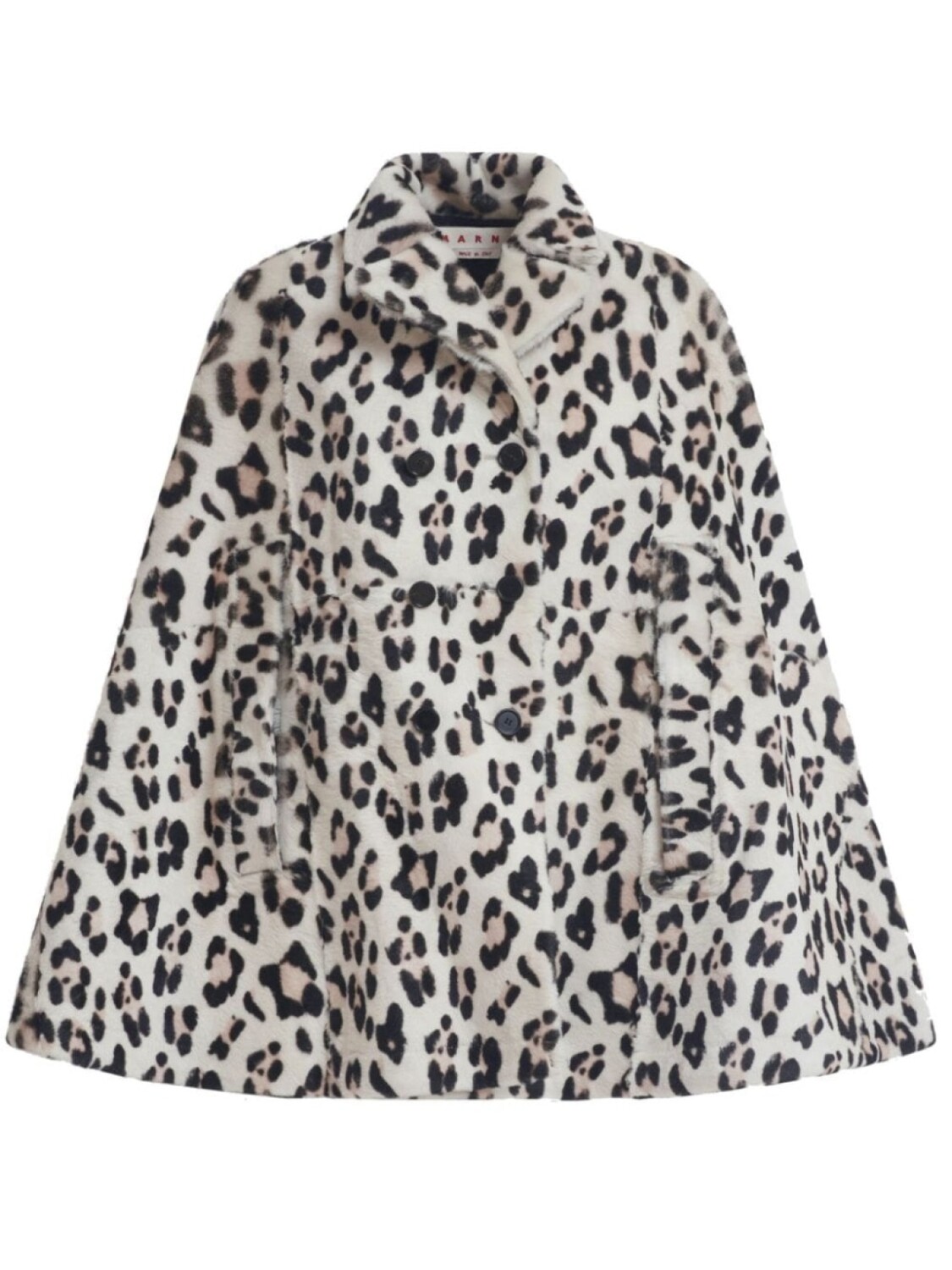 

Marni шерстяной кейп с леопардовым принтом, белый